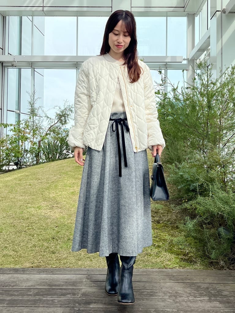 はばさんの「Couture brooch｜【撥水・大人可愛い】リボンキルティングジャケット」を使ったコーディネート