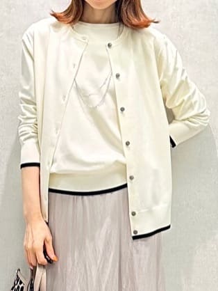 Miwaさんの「UNTITLED｜【アンサンブル可/薄手/洗える】5分袖クルーニット」を使ったコーディネート