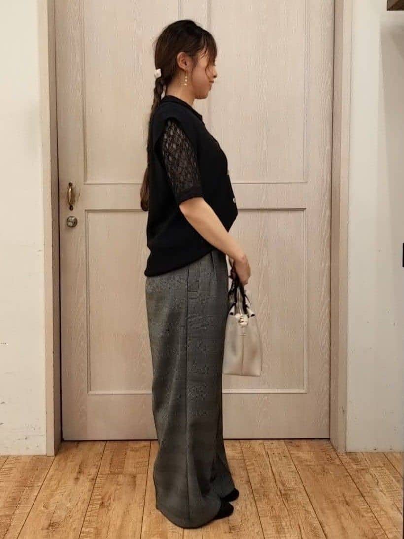 masamiさんの「SHOO･LA･RUE｜【S-LL/5分袖】大人の抜け感 襟付きレーストップス」を使ったコーディネート