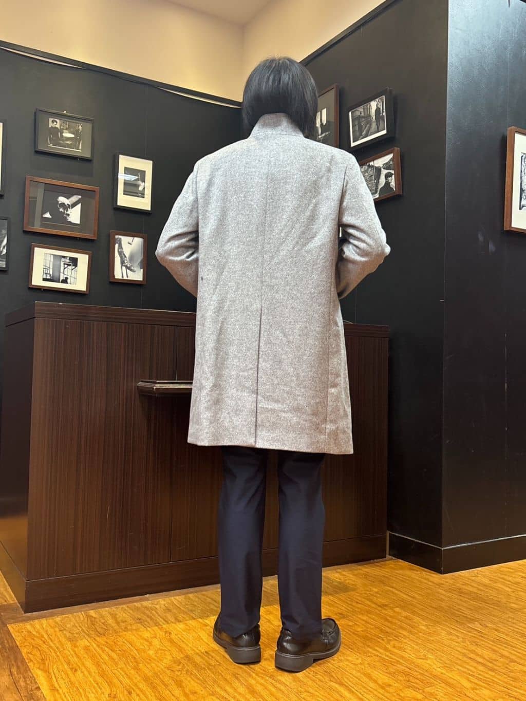 moritaさんの「TAKEO KIKUCHI｜【ウールカシミヤブレンド】ビーバー調 スタンドカラー コート」を使ったコーディネート