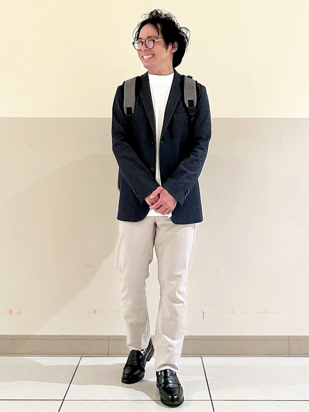 KENJI Iさんの「THE SHOP TK｜エバーデニムジャケット【色落ちしにくい/洗濯機OK/ストレッチ/セットアップ可】」を使ったコーディネート