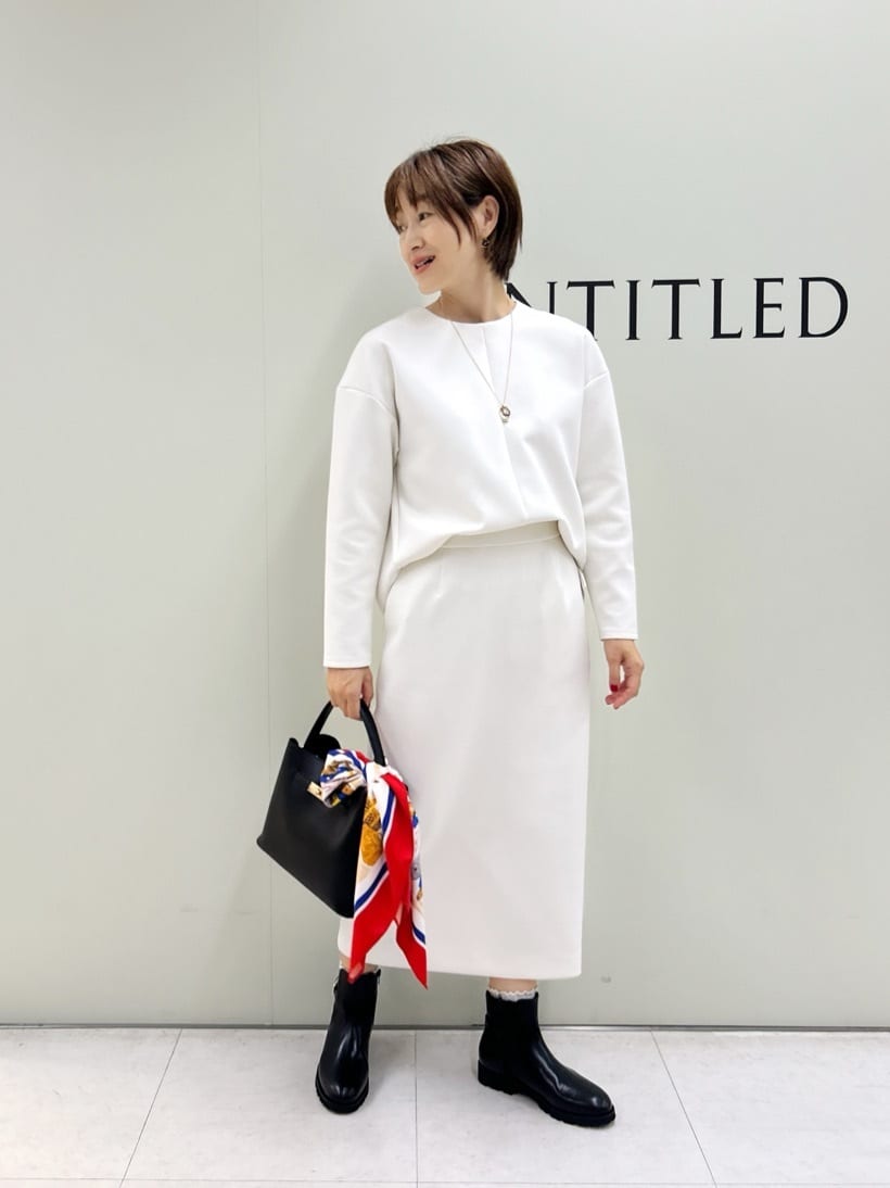 Mikiさんの「UNTITLED｜【セットアップ可/洗える/ウエストゴム】ダンボールジャージスカート」を使ったコーディネート