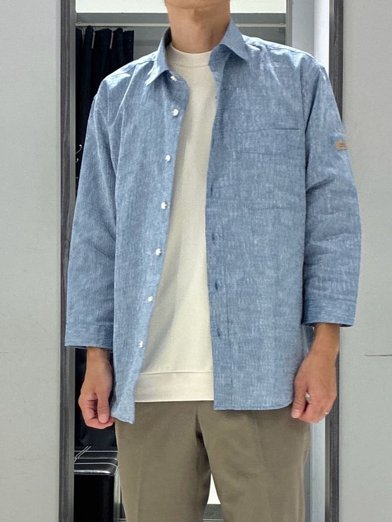 わいずみさんの「TAKEO KIKUCHI｜【COOL CITY WEAR】テーラードTシャツ /接触冷感」を使ったコーディネート