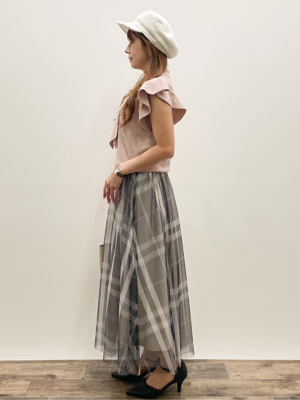 Asukaさんの「OPAQUE.CLIP｜フレアスリーブボウタイニット【洗濯機洗い可／接触冷感／抗ピル】」を使ったコーディネート
