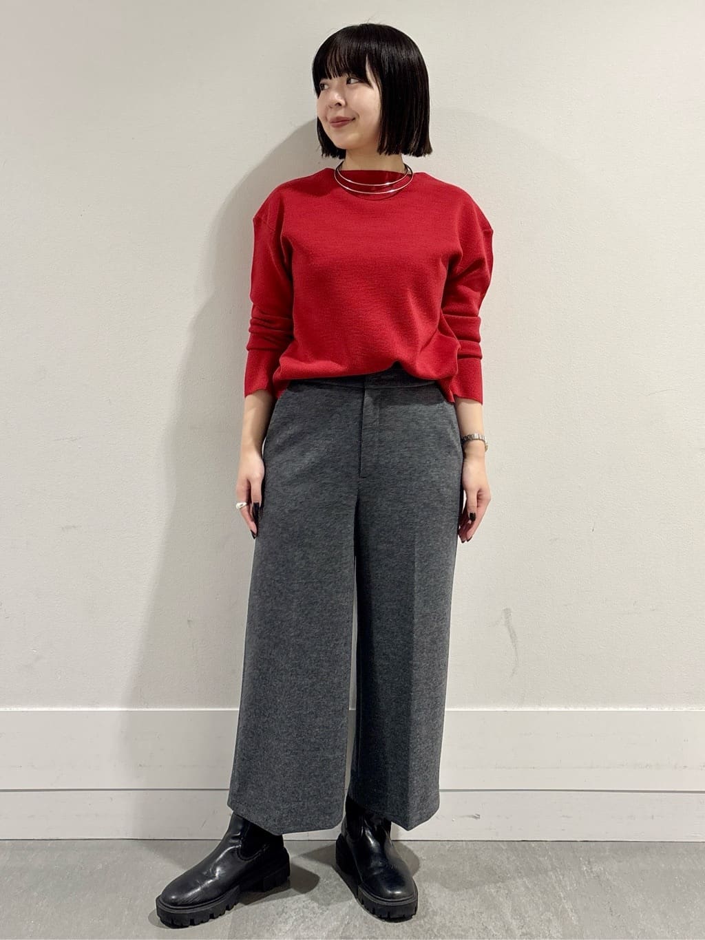 モエカさんの「UNTITLED｜【洗える】モックネックミラノリブニット」を使ったコーディネート