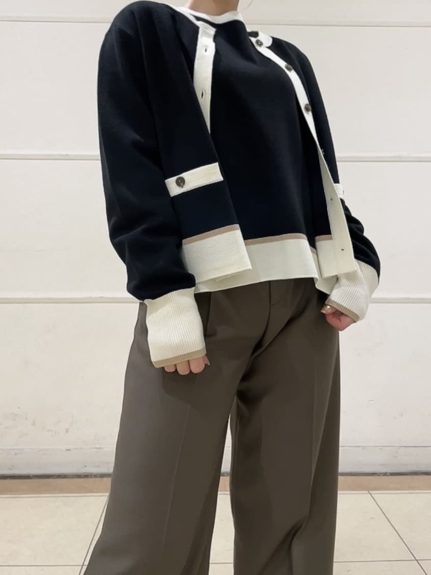 watanabeさんの「UNTITLED｜【アンサンブル可/ジャケット風】ウールミラノリブカーディガン」を使ったコーディネート