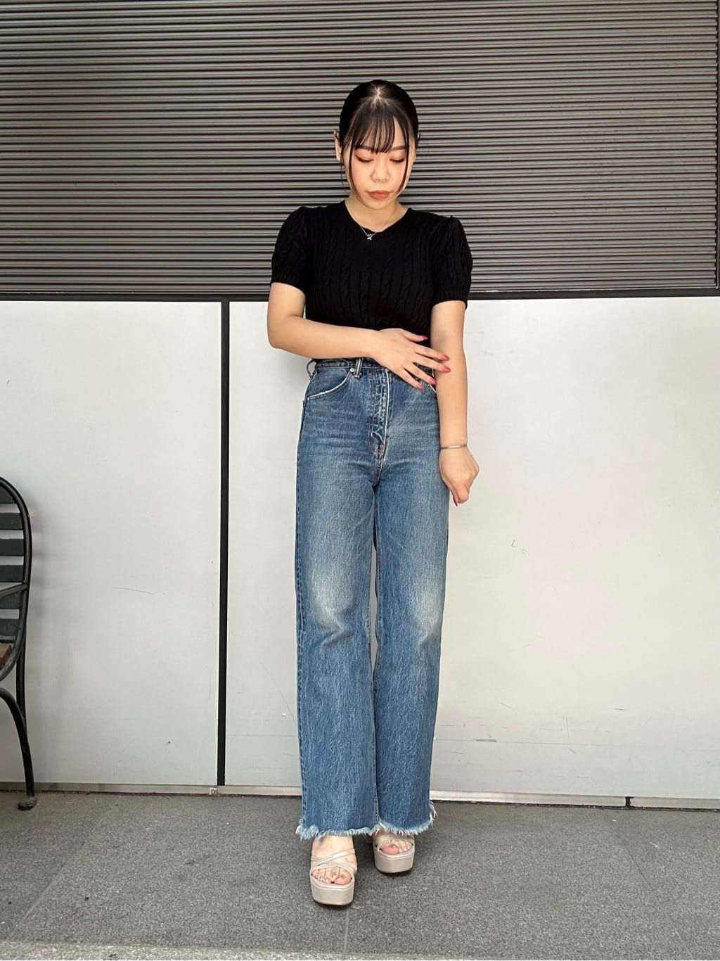 あずみさんの「ESPERANZA｜厚底アンクルベルトサンダル」を使ったコーディネート