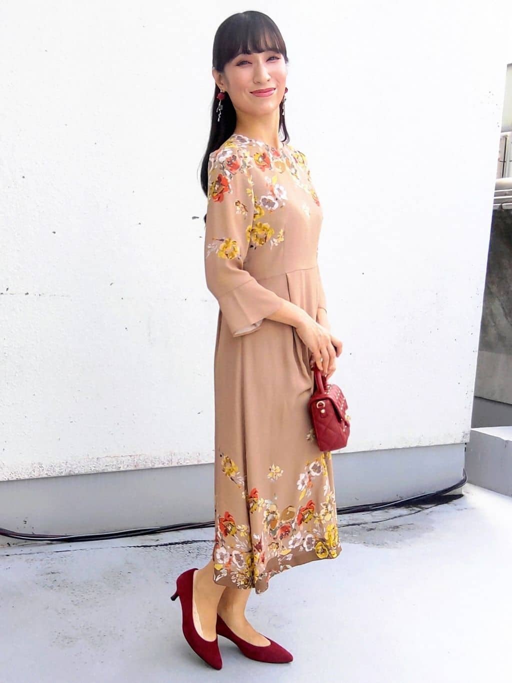 keinaさんの「SunaUna｜【手洗い可】花柄パネルワンピース」を使ったコーディネート