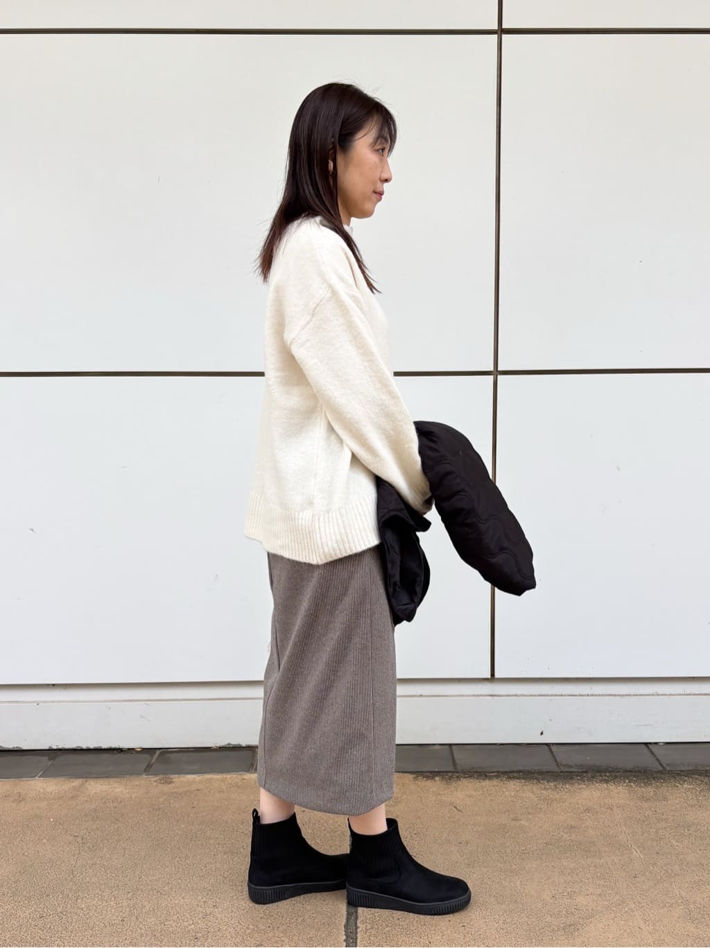 まいさんの「SHOO･LA･RUE｜フェイクファー巾着ショルダーバッグ」を使ったコーディネート