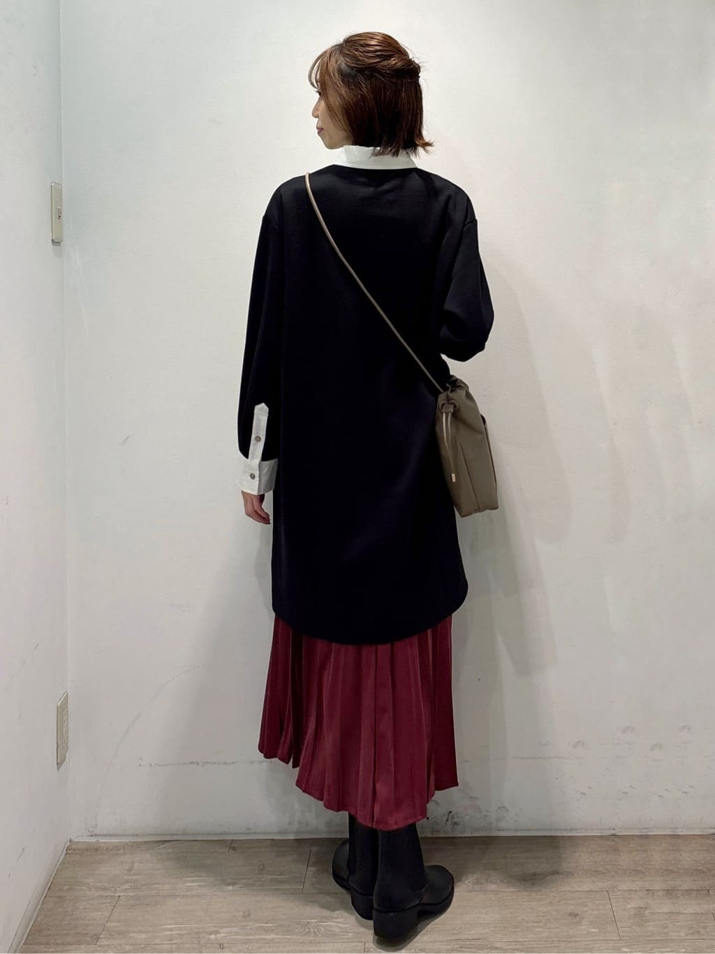 ぶまりんさんの「OPAQUE.CLIP｜ポロ衿配色ミニワンピース【洗濯機OK】」を使ったコーディネート