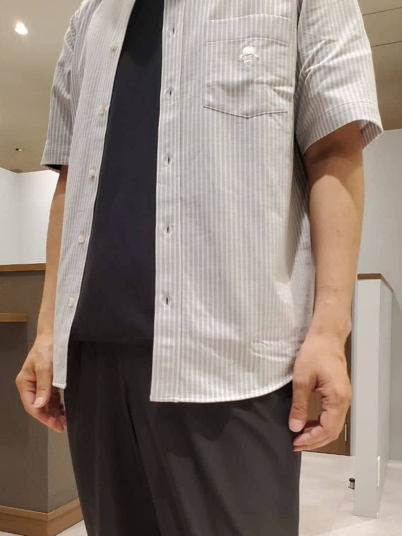 ishidaさんの「TAKEO KIKUCHI｜【COOL CITY WEAR】ストライプジャージ ボタンダウンシャツ /接触冷感」を使ったコーディネート