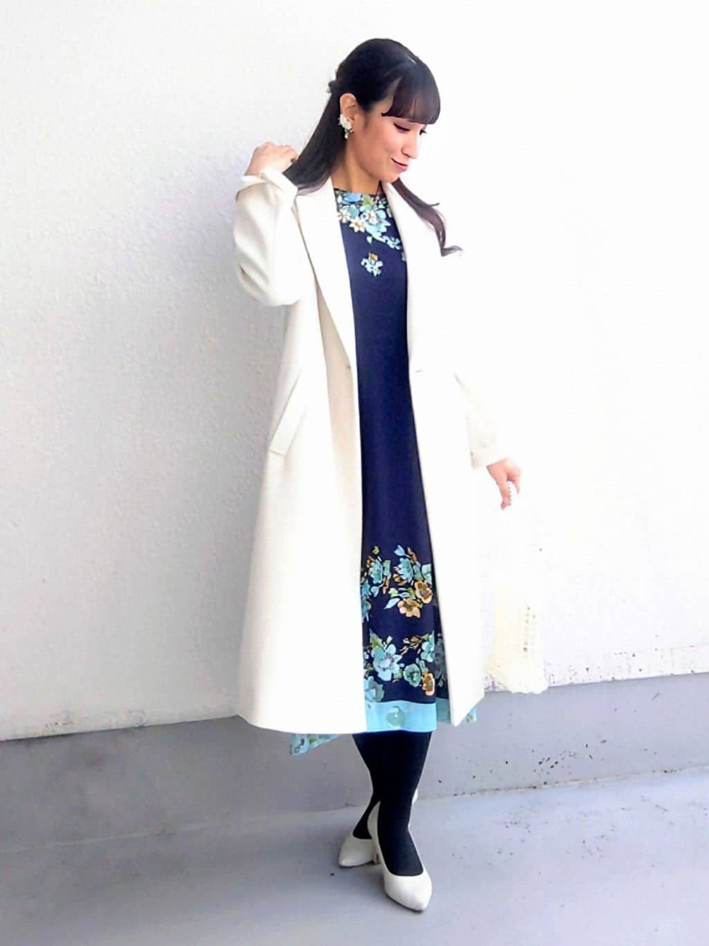 keinaさんの「SunaUna｜【手洗い可】花柄パネルワンピース」を使ったコーディネート