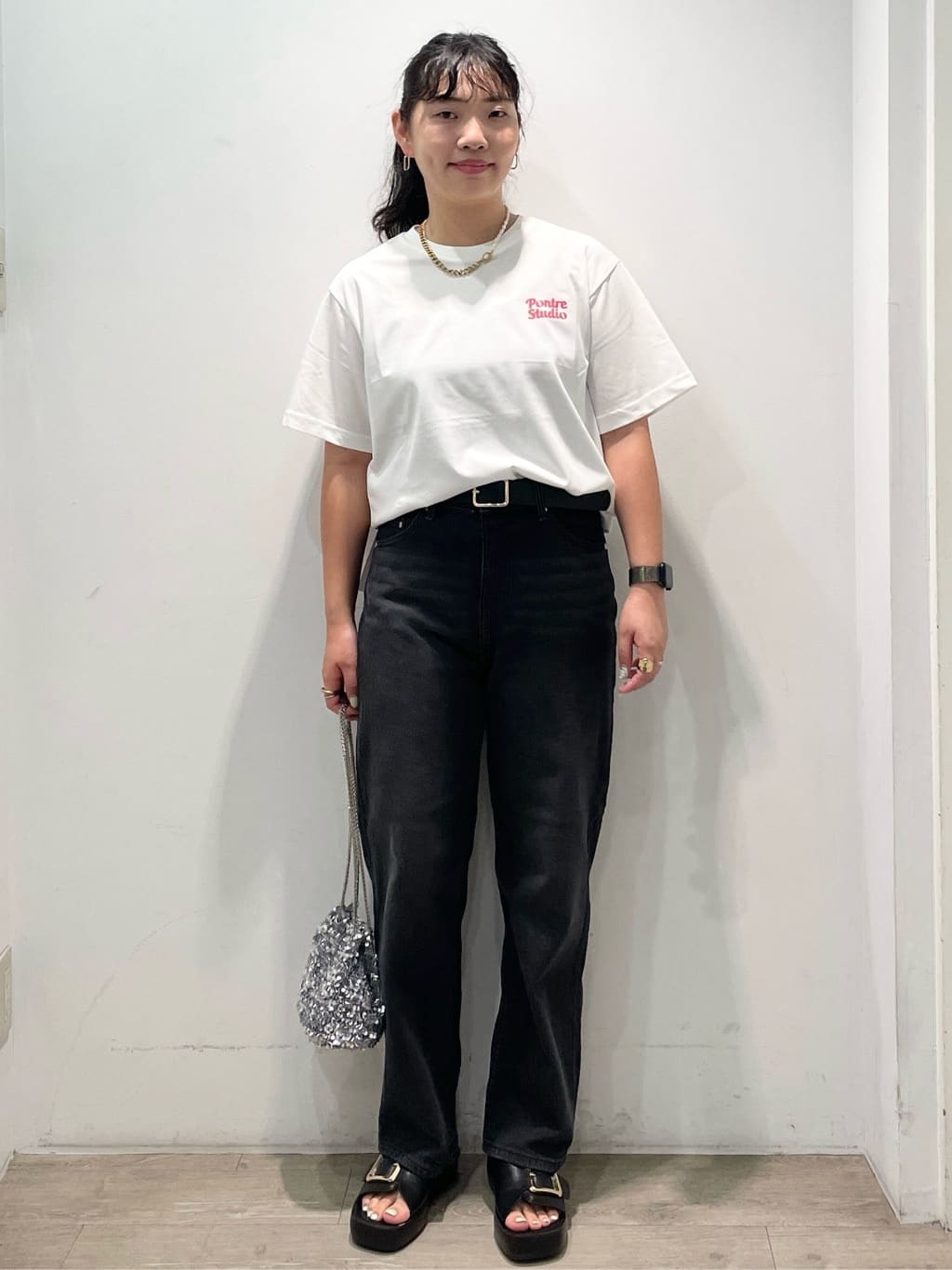 sumicaさんの「OPAQUE.CLIP｜【Pontre Studio／ポンレストゥディオ】別注グラフィックTシャツ」を使ったコーディネート