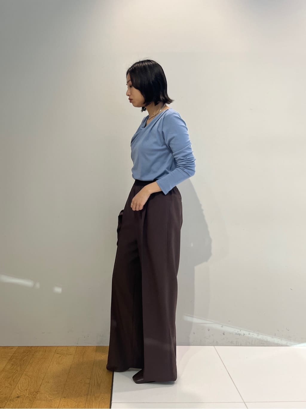 Harukaさんの「INDIVI｜Comfy SET UP｜イージーストレートワイドパンツ【セットアップ対応／通勤/カセット服】」を使ったコーディネート
