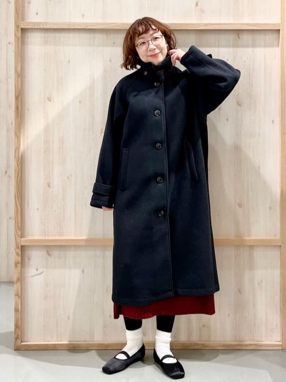 nakoさんの「THE SHOP TK｜ジャージメルトンスタンドカラーコート」を使ったコーディネート