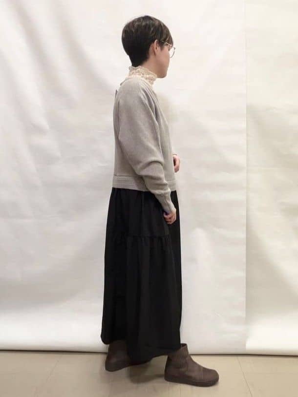 なっちゃんさんの「SHOO･LA･RUE｜【S-LL】1枚でさまになる 異素材ドッキングワンピース」を使ったコーディネート
