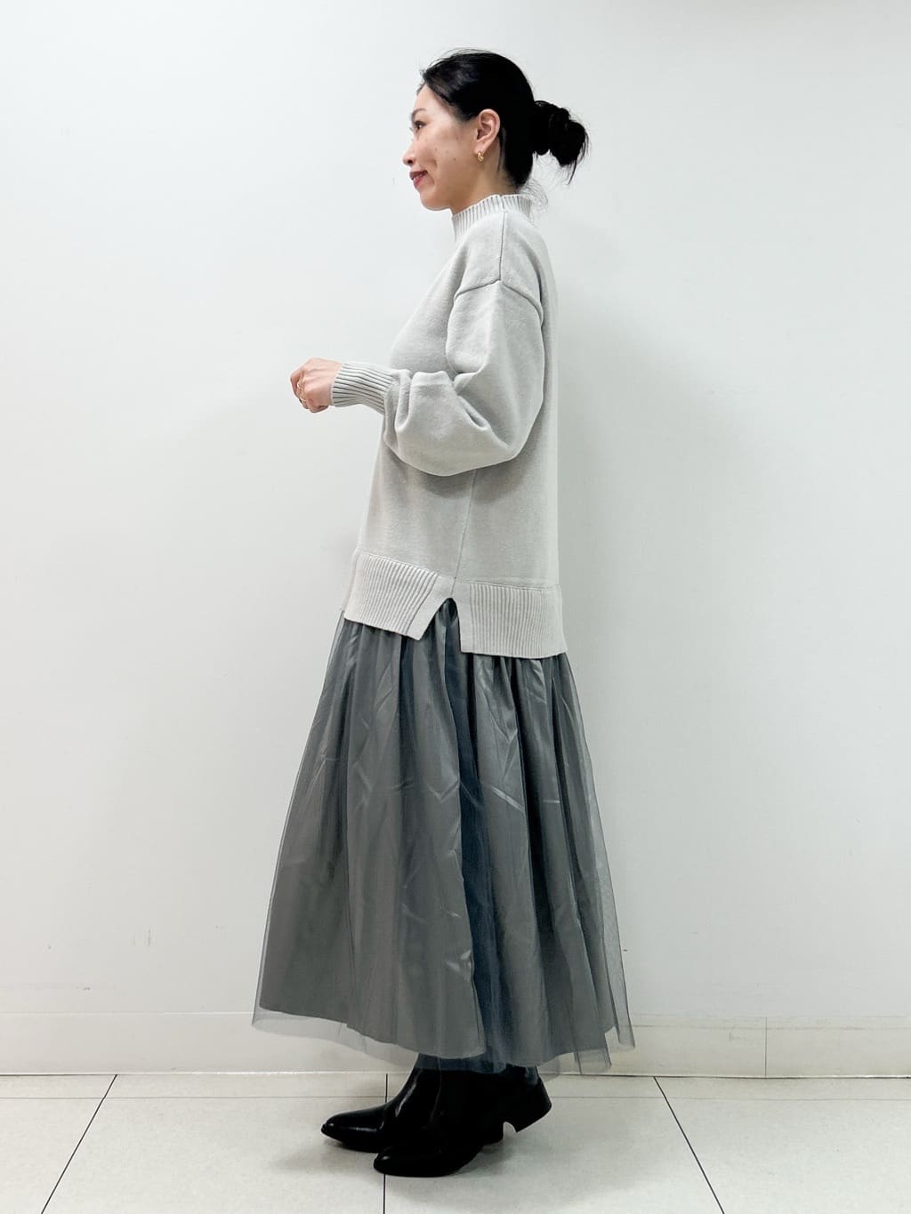 Kaiさんの「Dessin｜【洗える】ニットチュールドッキングワンピース」を使ったコーディネート