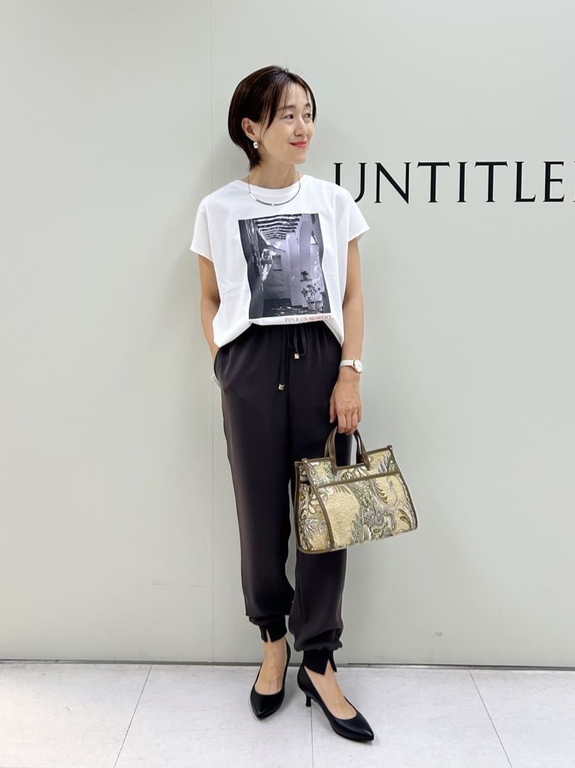 Mikiさんの「UNTITLED｜【吸水速乾/ウエストゴム】バックサテン ジョグパンツ」を使ったコーディネート