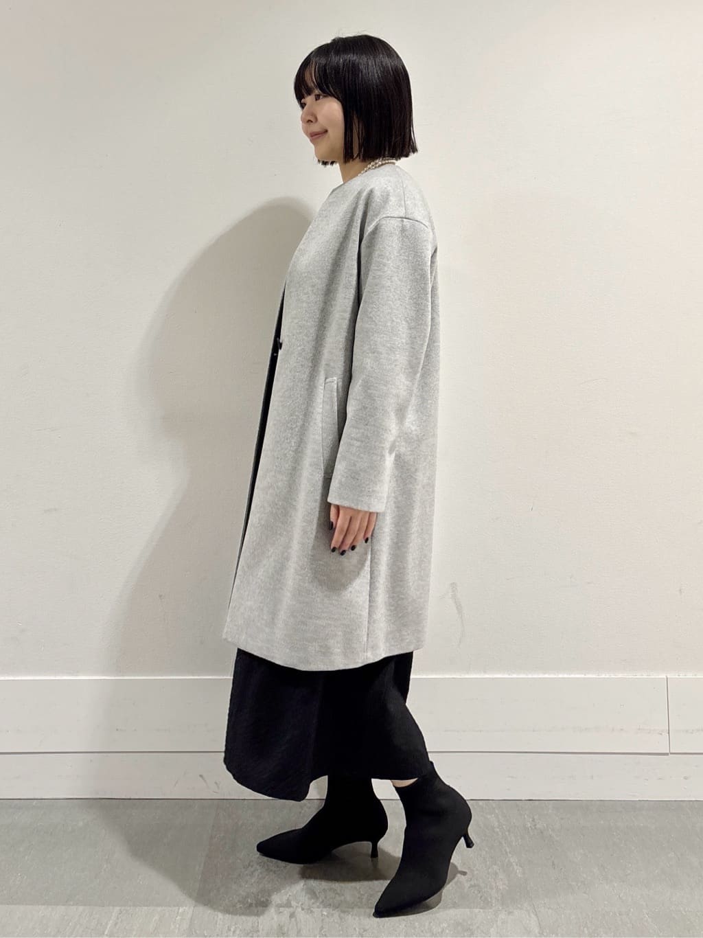 モエカさんの「UNTITLED｜【大人フェミニン/トレンド】ニット&times;ジャカード ドッキングワンピース」を使ったコーディネート