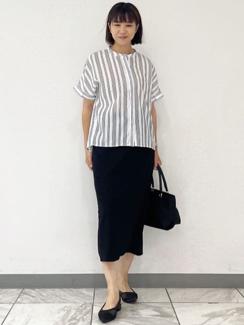 nekoさんの「Reflect｜【洗える】ドビーストライプブラウス」を使ったコーディネート