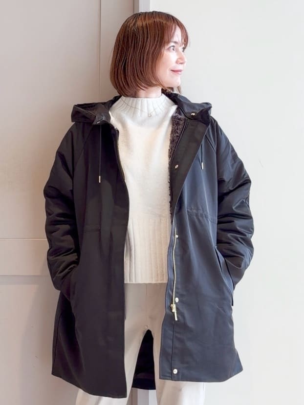 yamakoさんの「grove｜【洗える】バックリブ切替ニット」を使ったコーディネート