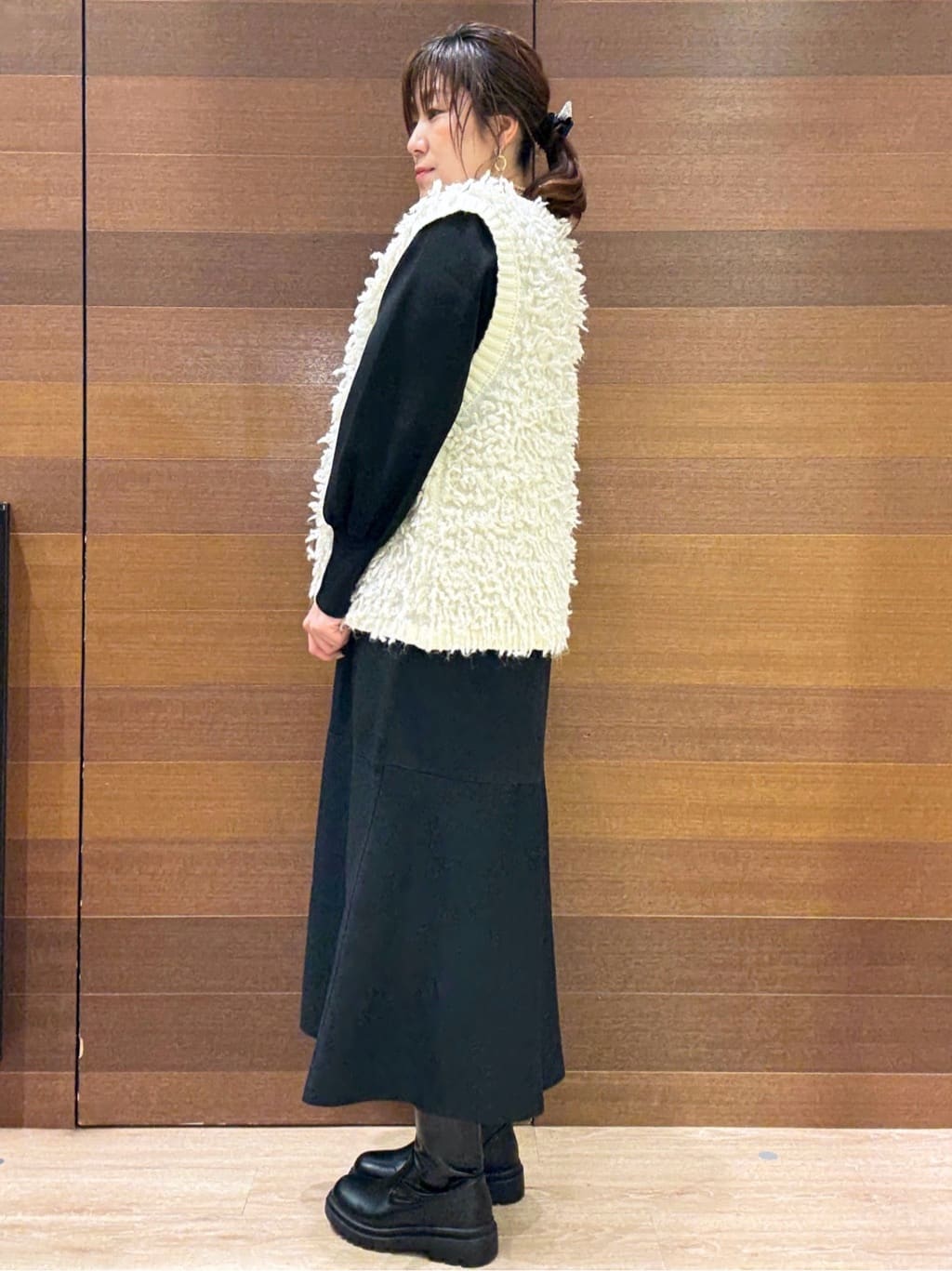 maichiさんの「OPAQUE.CLIP｜ループヤーンニットベスト【洗濯機OK】」を使ったコーディネート