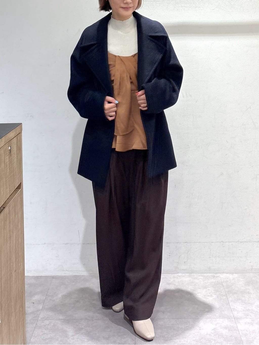 たけねぇさんの「OPAQUE.CLIP｜カシミヤブレンドウールミドルピーコート」を使ったコーディネート