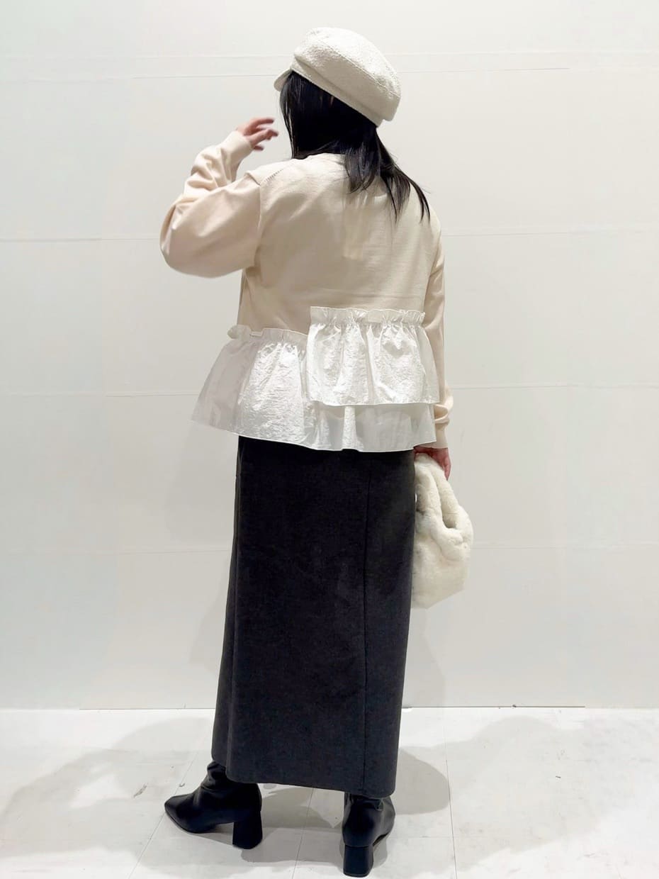 Minさんの「OPAQUE.CLIP｜フリルドッキングニット【洗濯機OK】」を使ったコーディネート