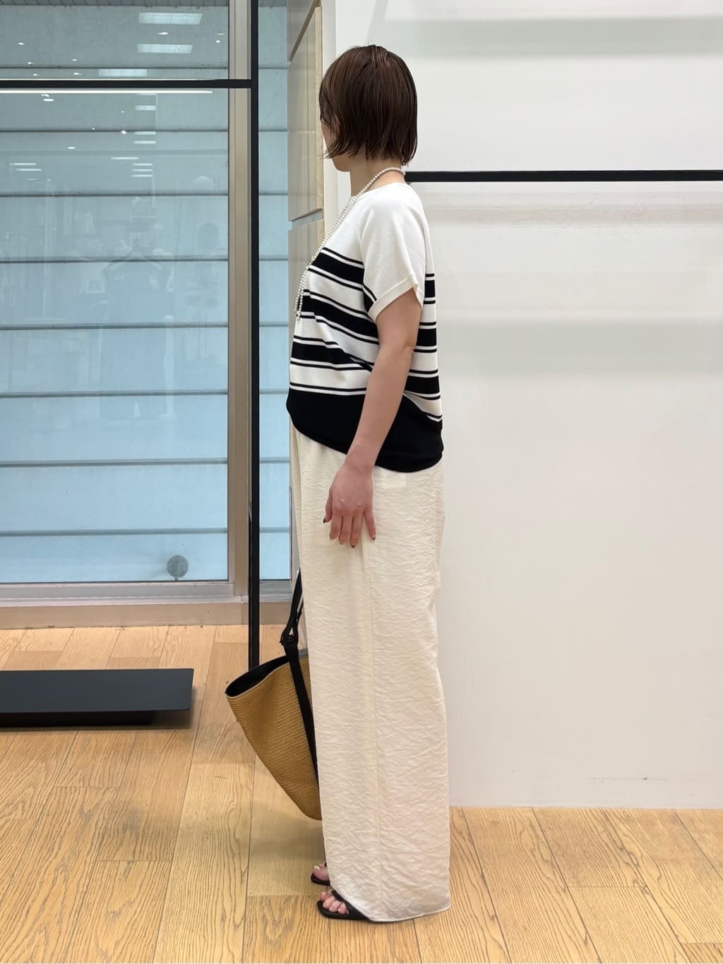 asamiさんの「INDIVI｜【洗える／UVケア／SETUP可能】ドロストワイドパンツ」を使ったコーディネート