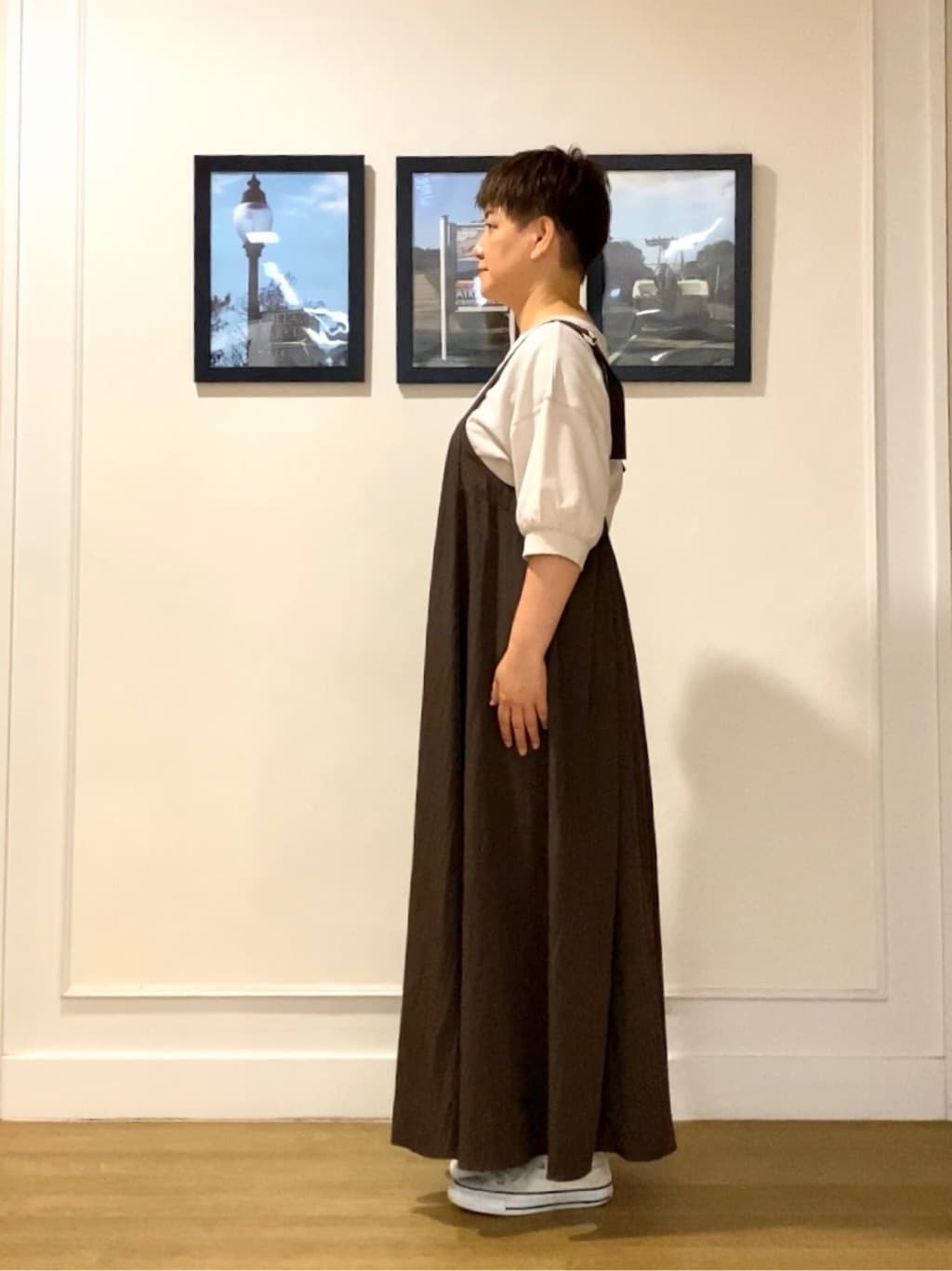 Hiroさんの「Dessin｜【360度可愛い/前後2WAY/洗える】ライトコットンヘンリーカットソー」を使ったコーディネート