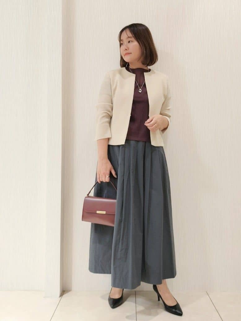 naokoさんの「UNTITLED｜【短丈/日本製】カラミ風メッシュ ノーカラージャケット」を使ったコーディネート