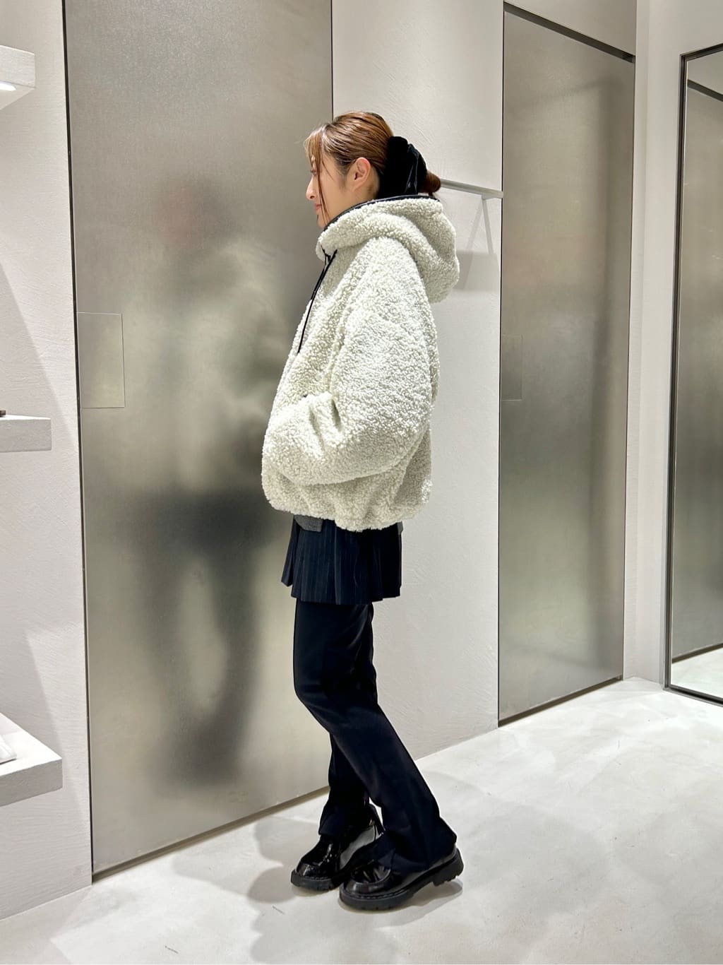 harunaさんの「CODE A｜boa hoodie blouson」を使ったコーディネート