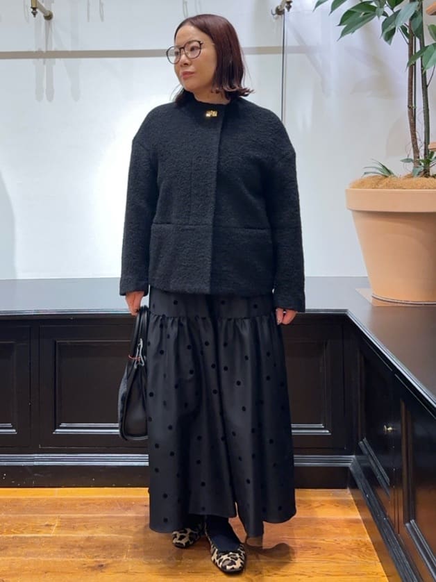 Asamiさんの「DRESSTERIOR｜フェイクファーコンビリサイクルレザートートバッグ」を使ったコーディネート