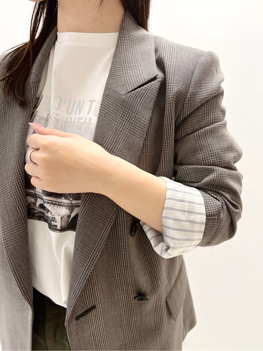 Ukiさんの「UNTITLED｜【セットアップ可】ウールライク ダブルブレストジャケット」を使ったコーディネート
