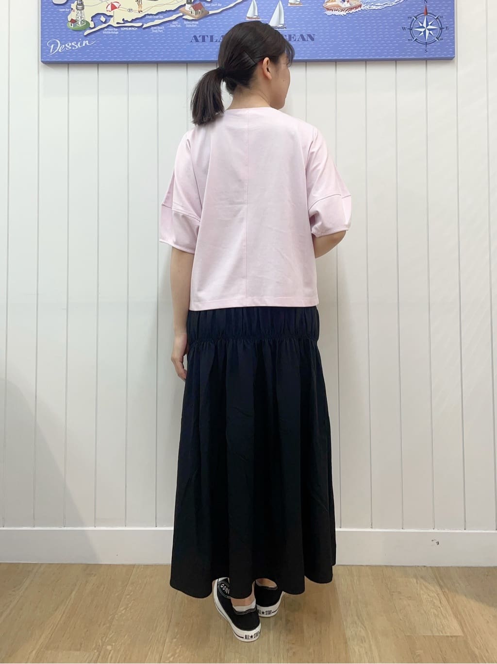 Mayaさんの「Dessin｜【二の腕カバー／UVカット】ランタンスリーブカットソー」を使ったコーディネート