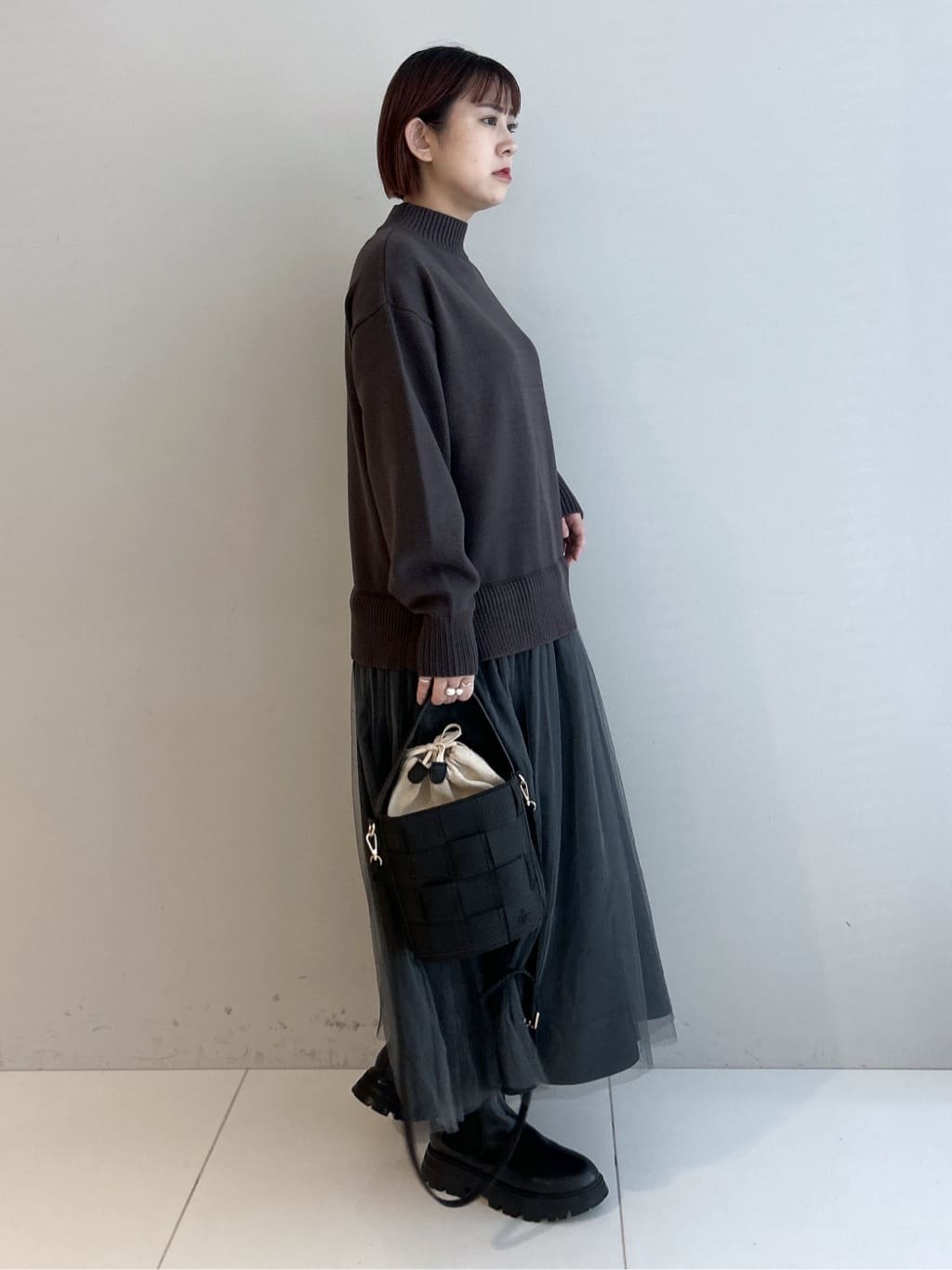 Hirokaさんの「Dessin｜【洗える】ニットチュールドッキングワンピース」を使ったコーディネート