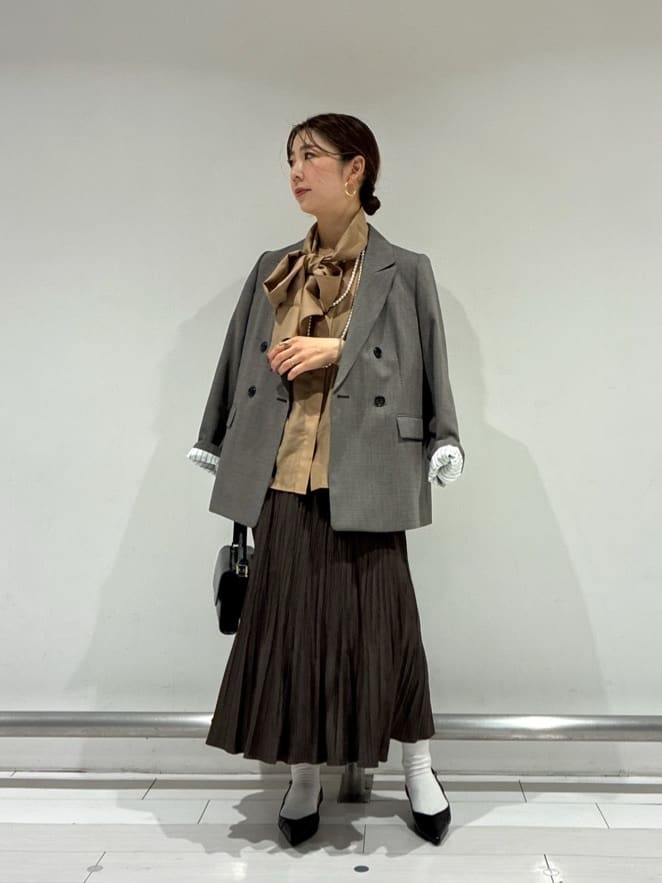 Rinさんの「UNTITLED｜【セットアップ可】ウールライク ダブルブレストジャケット」を使ったコーディネート