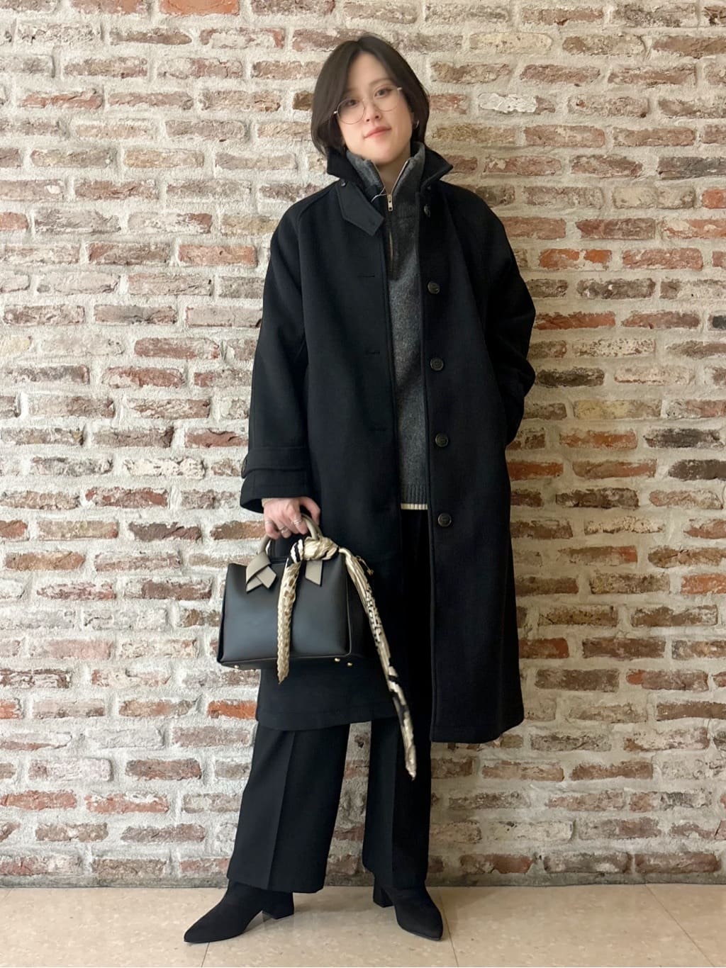 しばさんの「THE SHOP TK｜【洗える】ほど良くラフで女性らしい ハーフZIPニット」を使ったコーディネート