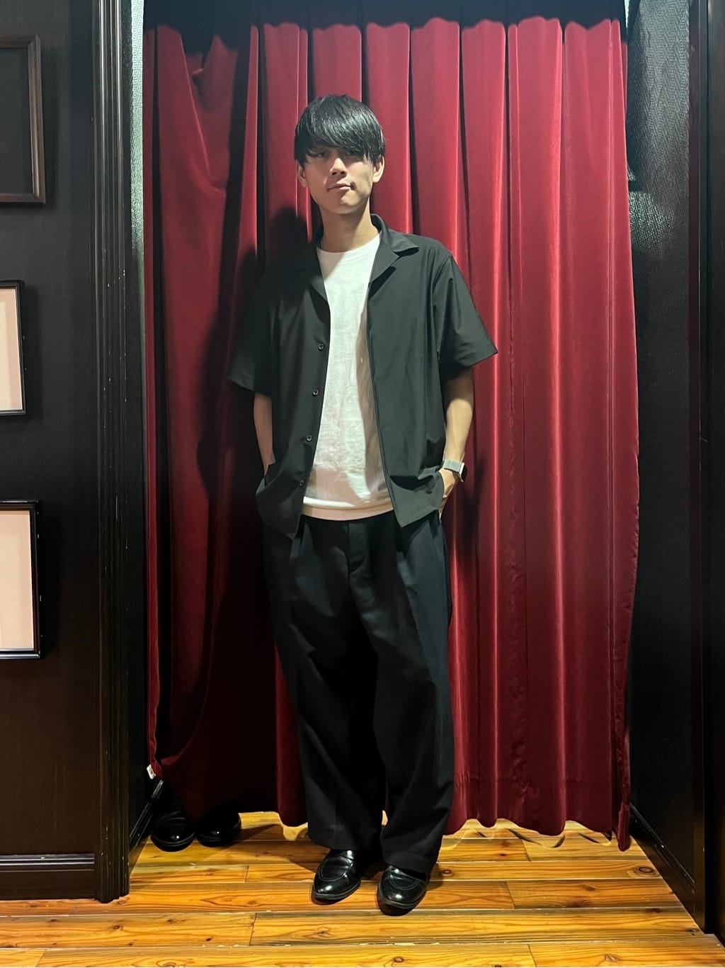 うっちーさんの「TAKEO KIKUCHI｜【COOL CITY WEAR】エアートール オープンカラーシャツ /接触冷感・通気性」を使ったコーディネート