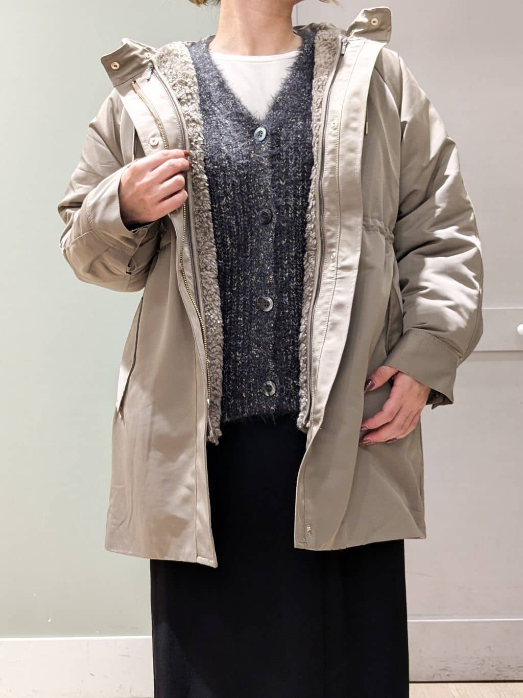 kuwawaさんの「grove｜最終お値下げ！！【名品アウター/3WAY・はっ水】ボアライナー付きモッズコート」を使ったコーディネート