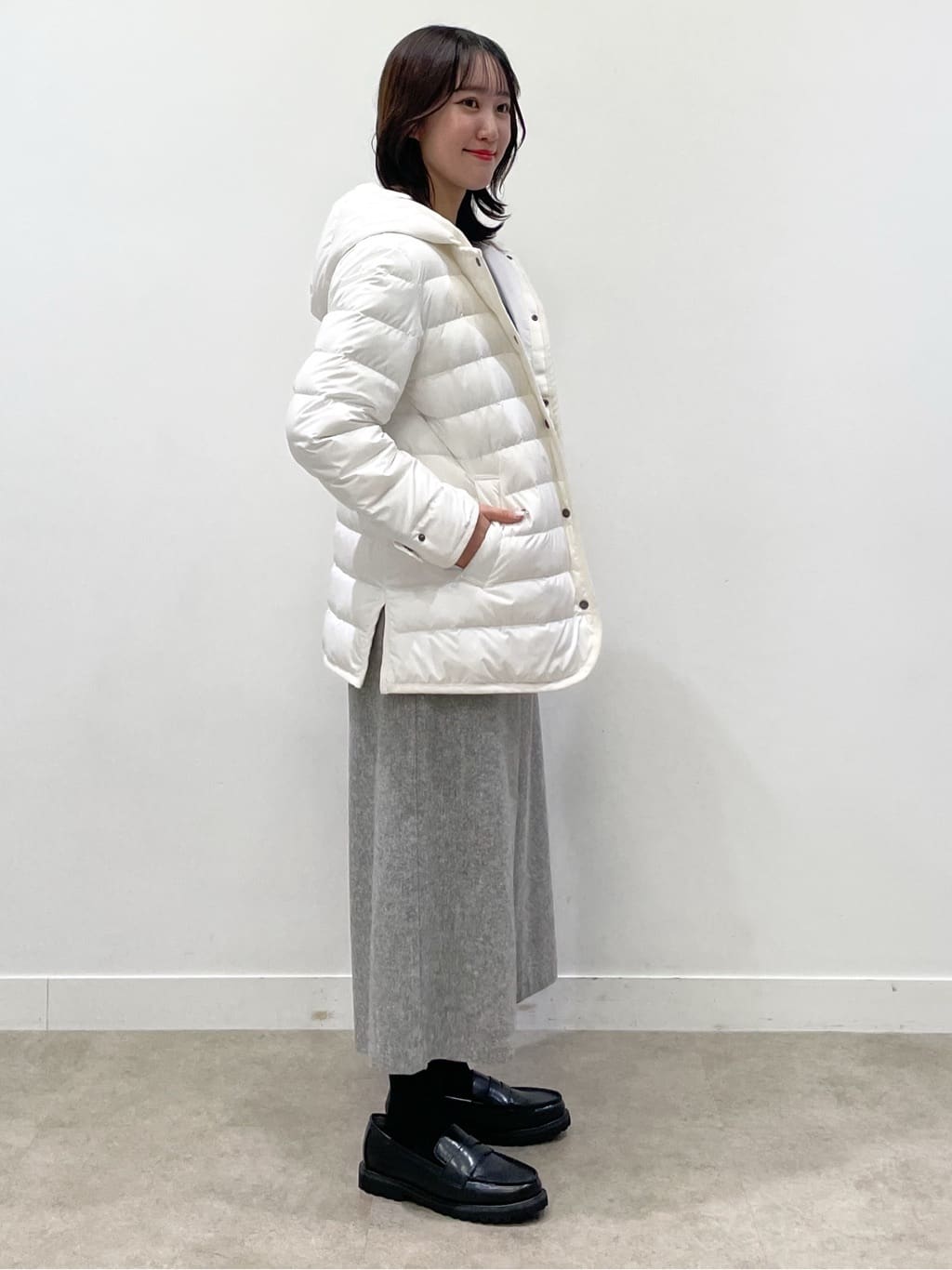 yukariさんの「Dessin｜【撥水・2WAY】ミュラーダウンコートミドル丈」を使ったコーディネート