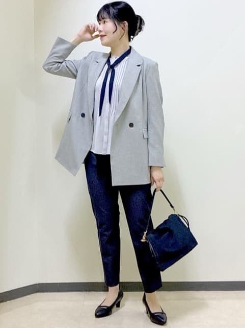  beni_gingerさんの「Reflect｜【配色ボウタイ付き】八分袖ジョーゼットブラウス」を使ったコーディネート