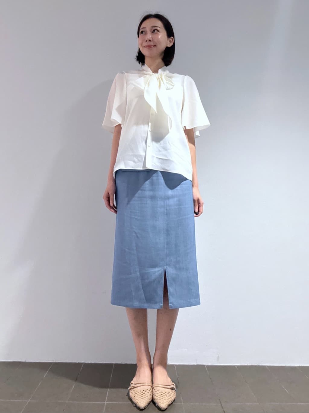Yukaさんの「COUP DE CHANCE｜◆【手洗い可／日本製】ボウタイブラウス」を使ったコーディネート