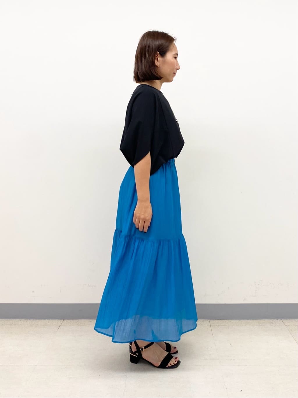 YUKARIさんの「INDIVI｜【体型カバー/SETUP可能】ジョーゼット　ドルマンブラウス」を使ったコーディネート