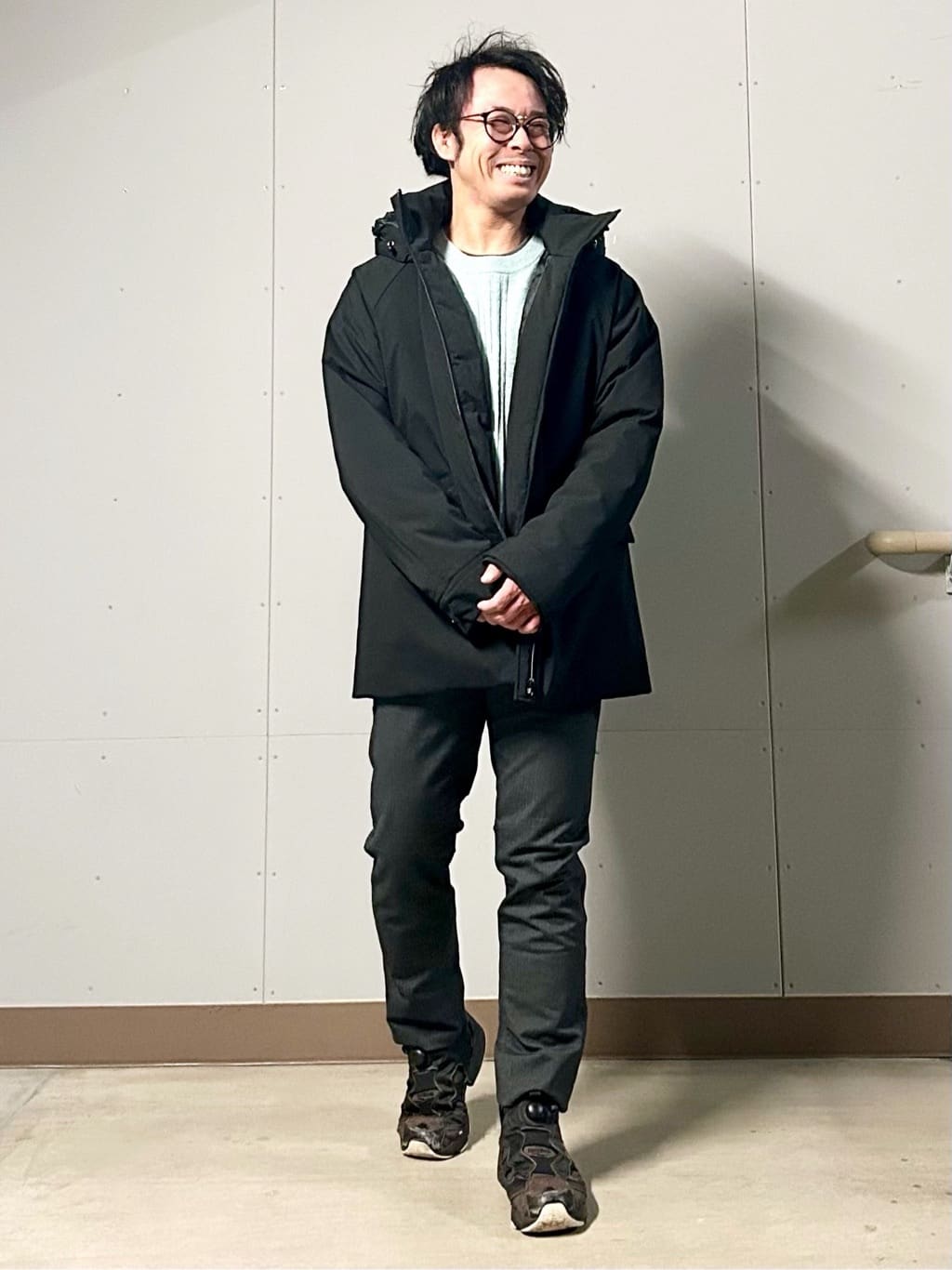 KENJI Iさんの「THE SHOP TK｜【軽くて、暖かい】SORONA／ソロナ 中綿ブルゾン 防風/軽量/洗濯機OK/フード脱着可」を使ったコーディネート