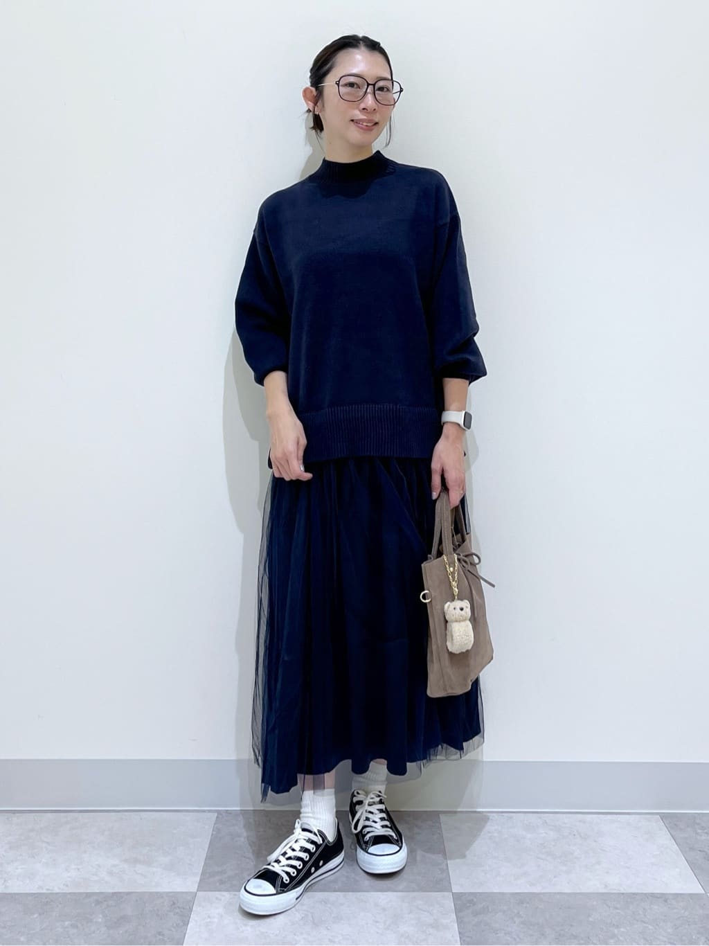 canaさんの「Dessin｜【洗える】ニットチュールドッキングワンピース」を使ったコーディネート