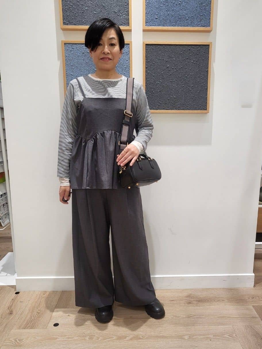 yumiさんの「Dessin｜【セットアップ可・洗える】ギャザーレイヤードキャミソール」を使ったコーディネート