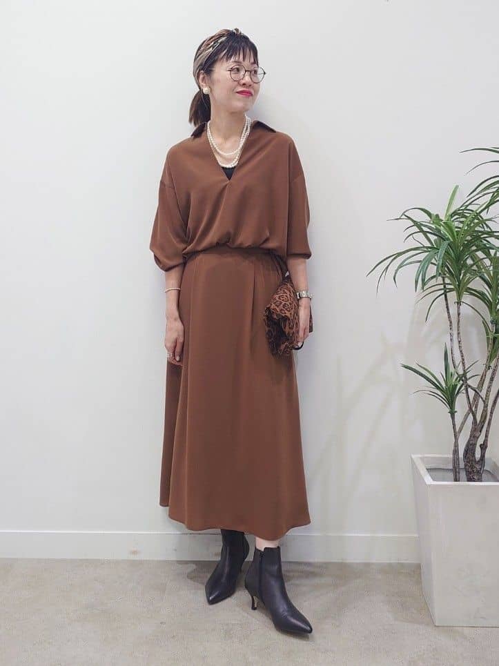 MUTSUKOさんの「UNTITLED｜【セットアップ可/スキッパー/ゆったり】リラクパウダーシャツ」を使ったコーディネート