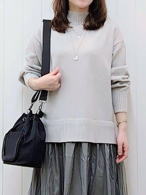 itoさんの「Dessin｜【洗える】ニットチュールドッキングワンピース」を使ったコーディネート