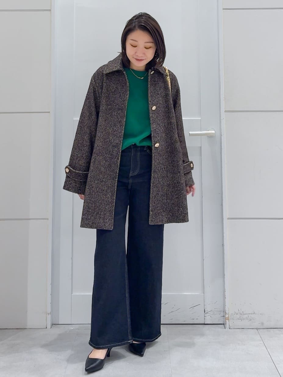 yuka.aさんの「OPAQUE.CLIP｜ヘリンボーンステンカラーコート」を使ったコーディネート